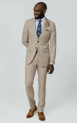 Stone sharkskin slim fit kostym