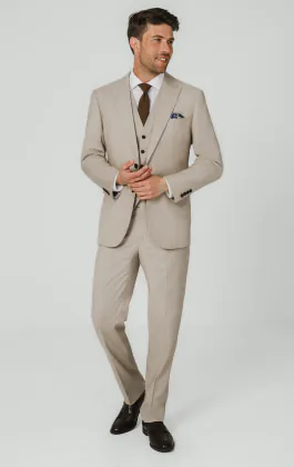 Stone sharkskin 3-delad kostym