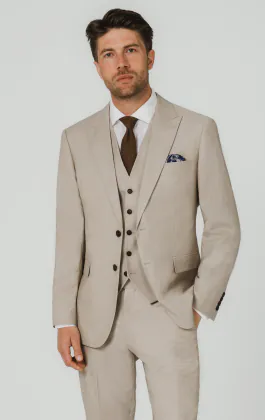 Stone sharkskin 3-delad kostym