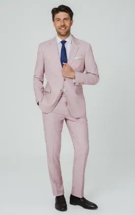 Rosa sharkskin kostym