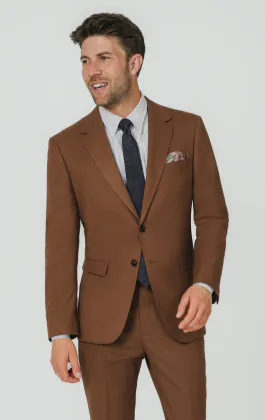 Midbrun twill kostym