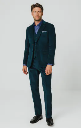 Teal manchester 3-delad kostym