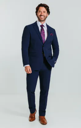 Blå slimfit kostym