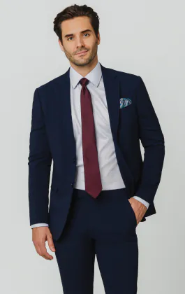 Blå slimfit kostym