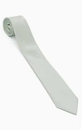 Ljusgrön slips i polyester dupion