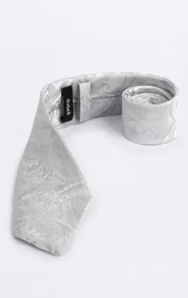 Silver paisleymönstrad slips