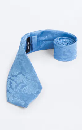 Mellanblå leaf jacquard slips