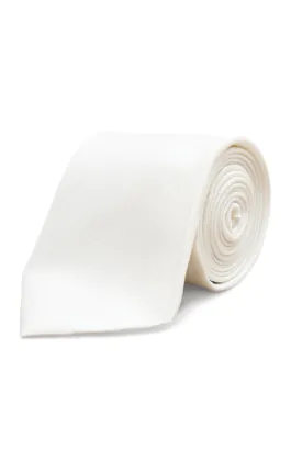 Elfenbensfärgad slips i polyester dupion