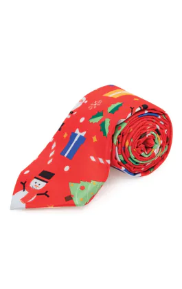Festlig kul röd Jul slips