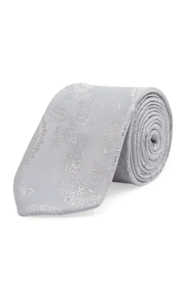 Pojkar silver paisleymönstrad slips