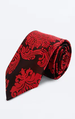 Röd victoriansk jacquard slips
