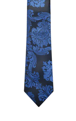 Blå victoriansk jacquard slips
