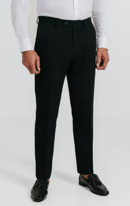 Svart kostymbyxor i linnetwill