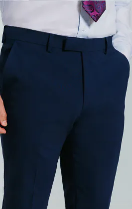 Blå slimfit kostymbyxa