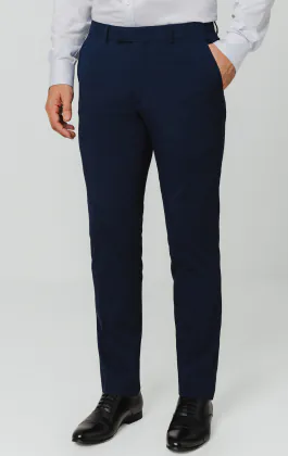 Blå slimfit kostymbyxa