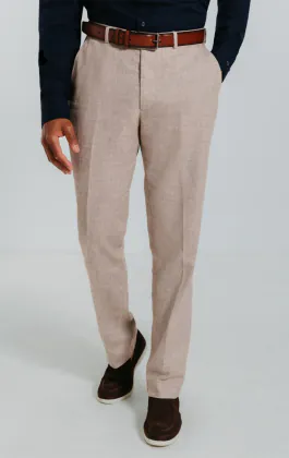 Sand linne slimfit byxor