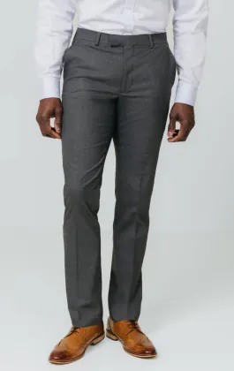 Grå slimfit kostymbyxor