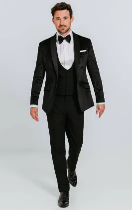 Svart slimfit sammet smoking