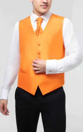 Bärnstensfärgad väst i polyester dupion 