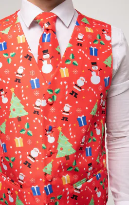 Festlig kul röd Jul väst