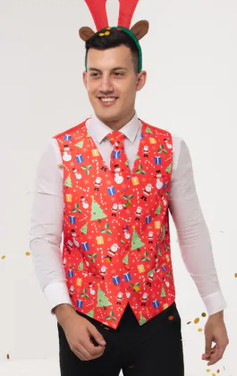 Festlig kul röd Jul väst