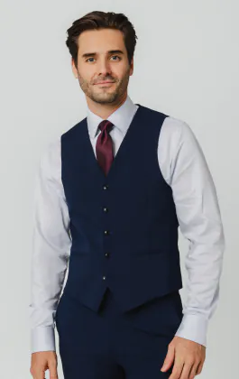 Blå slimfit väst