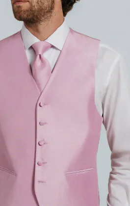 Rosa väst i polyester dupion