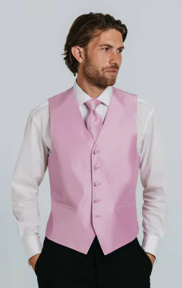 Rosa väst i polyester dupion