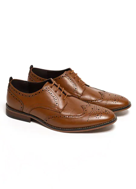 Tan Derby Brogue Skor