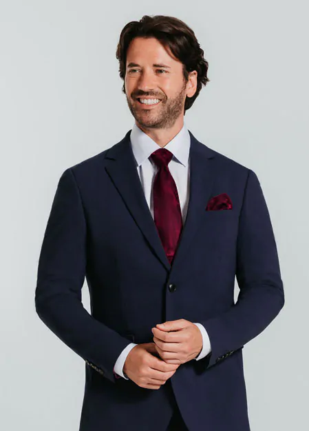 Blå Slimfit Kostymkavaj