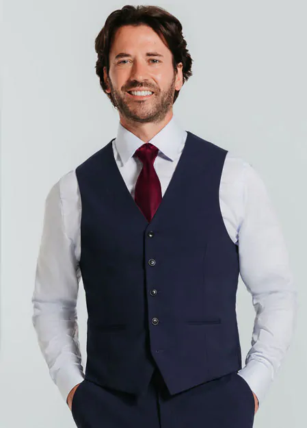 Blå Slimfit Väst